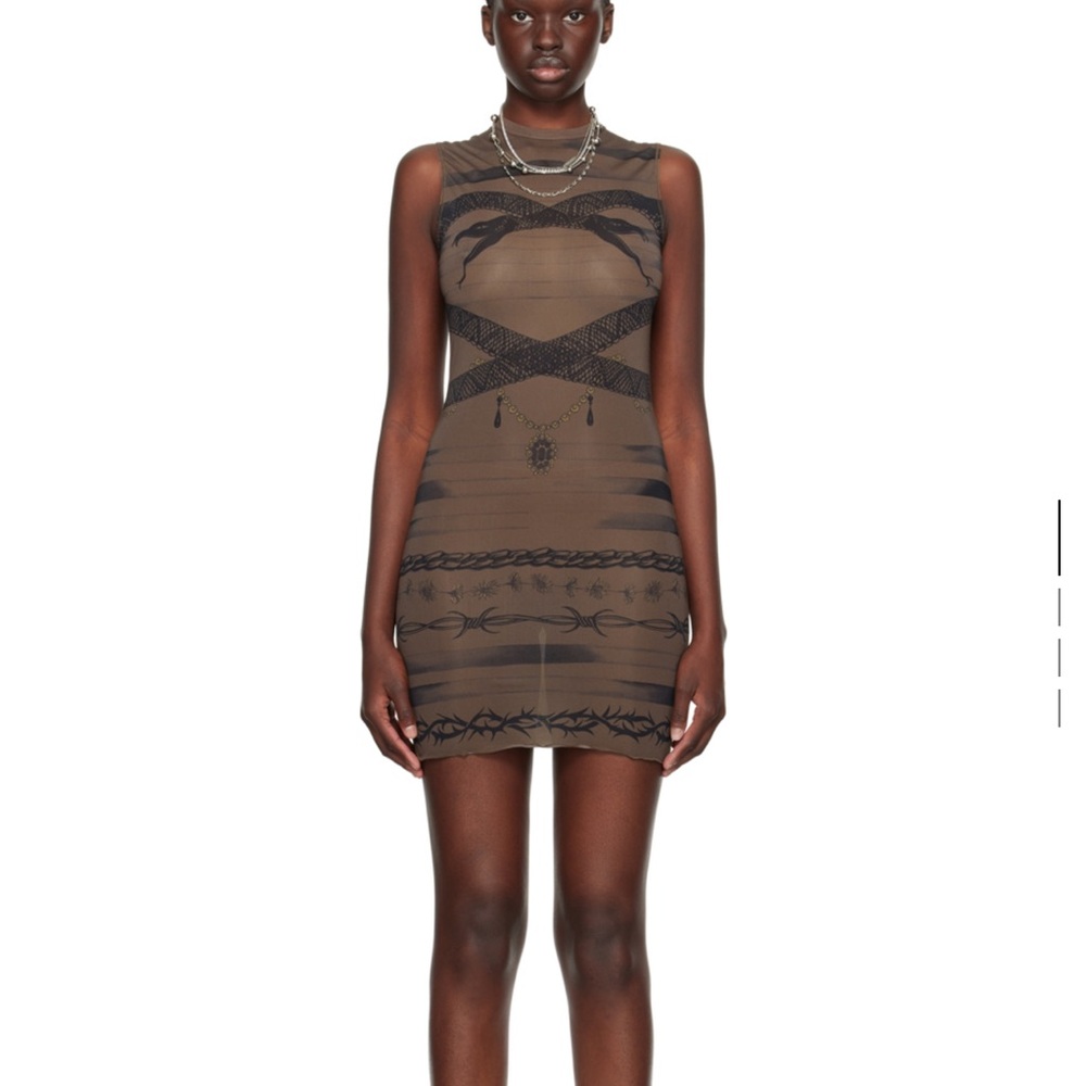 JEAN PAUL GAULTIER Brown KNWLS Edition Minidress